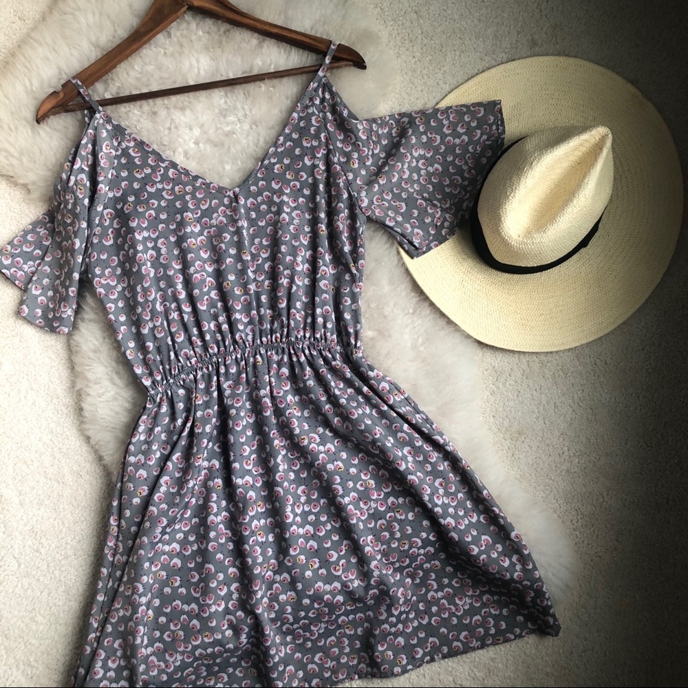 Cold Shoulder Floral Dress
